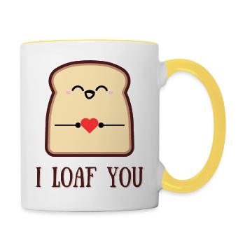 Ich faulenze dich - Tasse zweifarbig - Weiß/Gelb - Rechts
