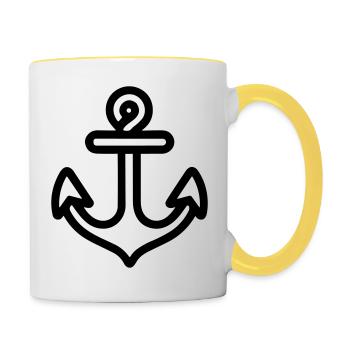Anker - Tasse zweifarbig - Weiß/Gelb - Rechts