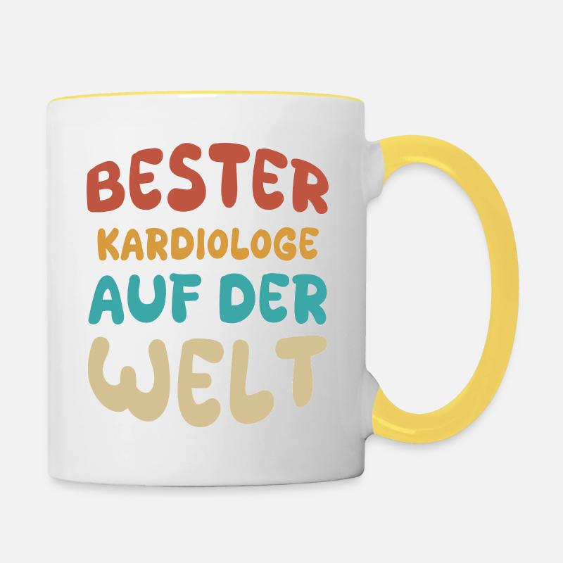 Cardiologue comme vocation - Mug contrasté - blanc/jaune
