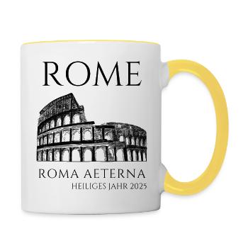 Heiliges Jahr 2025 - Tasse zweifarbig - Weiß/Gelb - Rechts