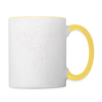 Jesus bible christian religion christian cross christ - Contrasting Mug - white/yellow - Right