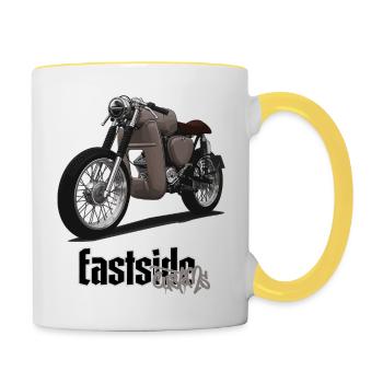 S51 (braun) // Illustration - Tasse zweifarbig - Weiß/Gelb - Rechts