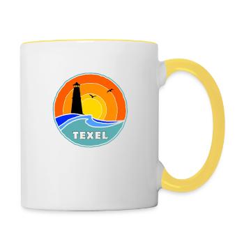 Leuchtturm Texel - Tasse zweifarbig - Weiß/Gelb - Rechts