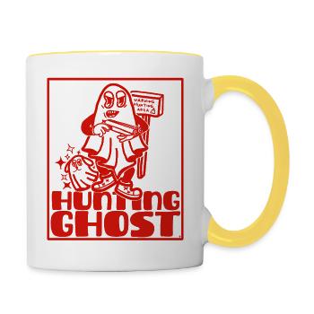 Geisterjäger statt Spuk - Tasse zweifarbig - Weiß/Gelb - Rechts