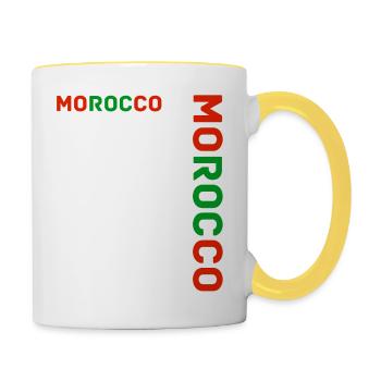 MOROCCAN team supporter football - Contrasting Mug - white/yellow - Right