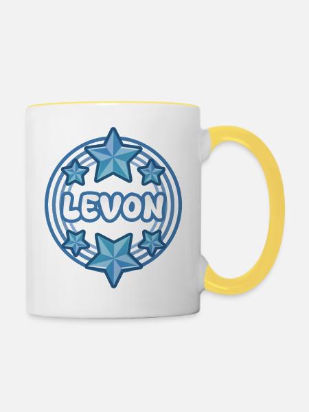 Name Levon - Tasse zweifarbig - Weiß/Gelb