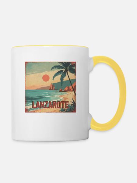 Lanzarote - Tasse zweifarbig - Weiß/Gelb