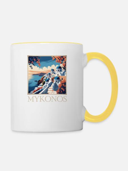 Mykonos - Tasse zweifarbig - Weiß/Gelb