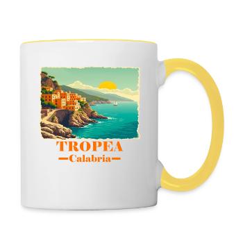 Tropea Kalabrien orange - Tasse zweifarbig - Weiß/Gelb - Rechts