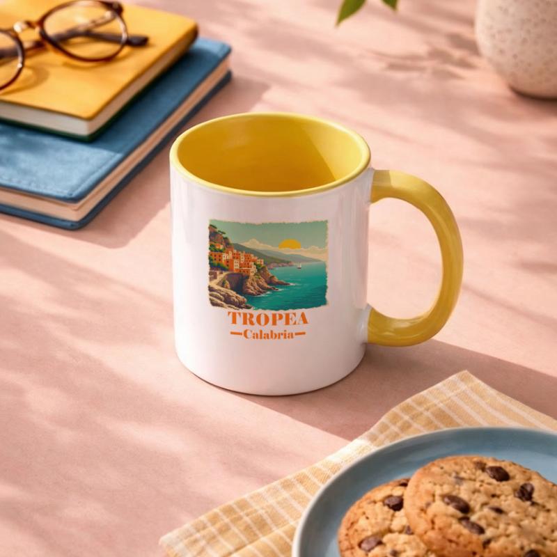 Tropea Kalabrien orange Tasse zweifarbig