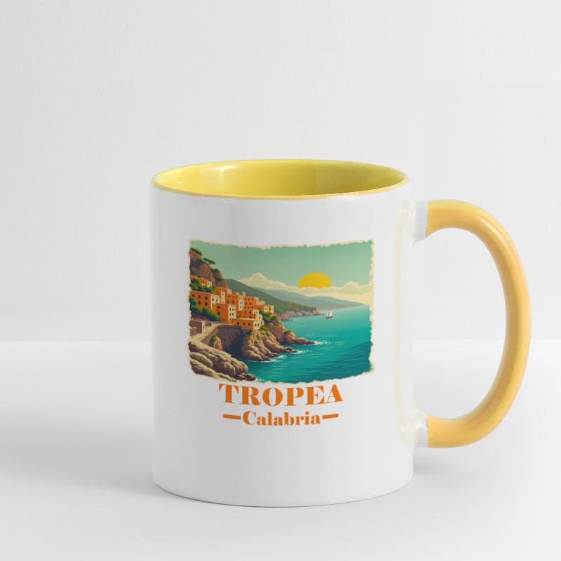 Tropea Kalabrien orange Tasse zweifarbig