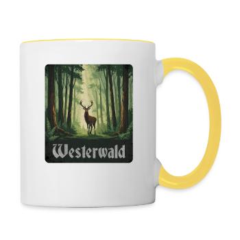 Westerwald - Tasse zweifarbig - Weiß/Gelb - Rechts