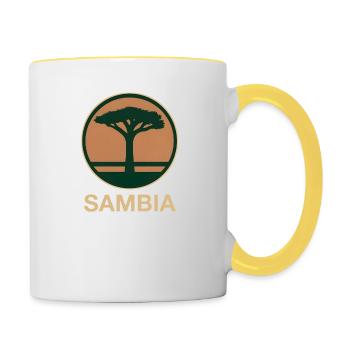 Zambia Tree Round - Contrasting Mug - white/yellow - Right