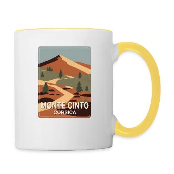 Monte Cinto Corsica - Tasse zweifarbig - Weiß/Gelb - Rechts