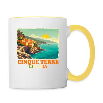 Cinque Terre - Mug contrasté - blanc/jaune - Droite