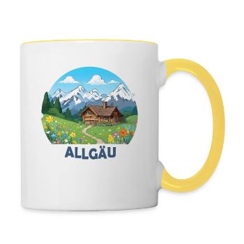 Allgäu Alpen - Tasse zweifarbig - Weiß/Gelb - Rechts