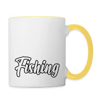 Need Money For Fishing - Contrasting Mug - white/yellow - Right