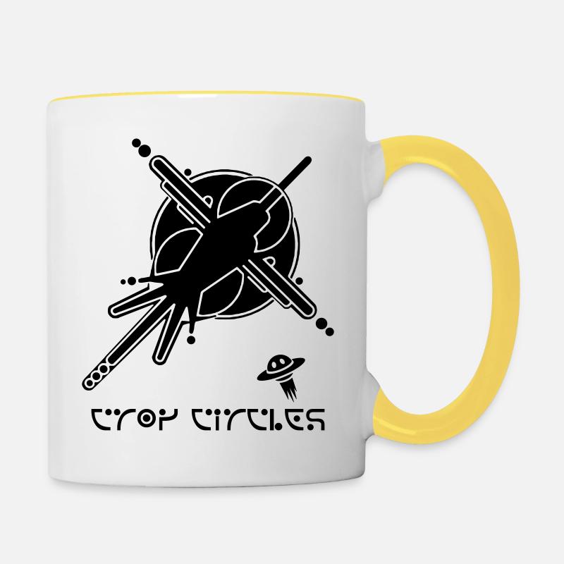 Cosmic Graffiti Crop Circle - Contrasting Mug - white/yellow