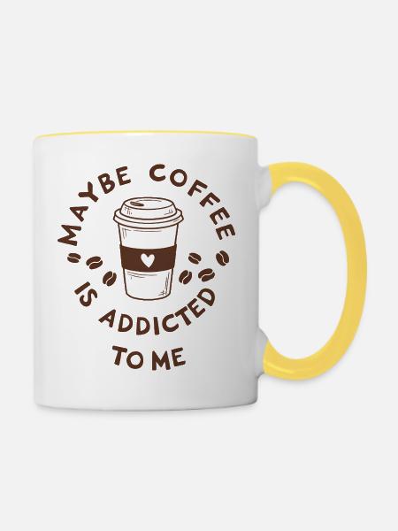 Kaffee Liebhaber Lustiges Zitat - Tasse zweifarbig - Weiß/Gelb