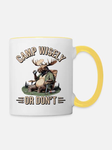 Camp Wisely Moose - Tasse zweifarbig - Weiß/Gelb