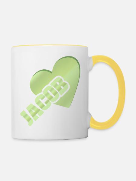 Gold Jacob - Tasse zweifarbig - Weiß/Gelb
