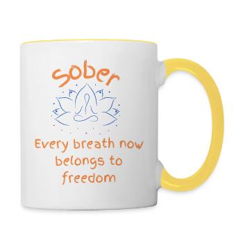 Sober Breath Freedom - Contrasting Mug - white/yellow - Right
