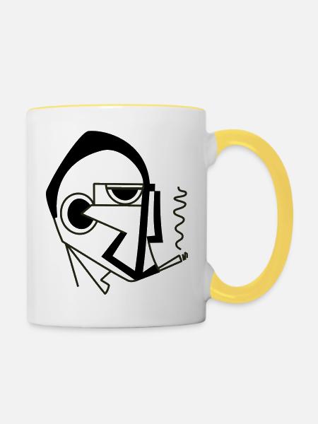 Der Anführer von Cean - Tasse zweifarbig - Weiß/Gelb