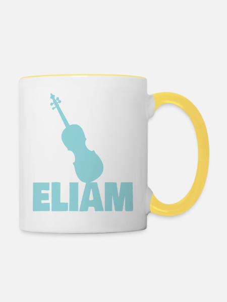 Geschenk für Eliam - Tasse zweifarbig - Weiß/Gelb