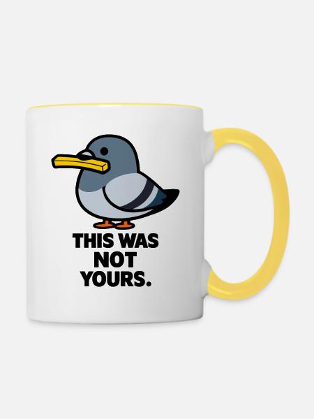 Kleinkriminalitätstaube - Tasse zweifarbig - Weiß/Gelb