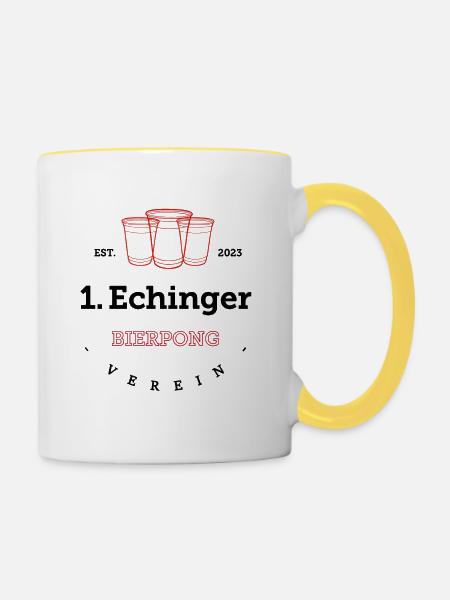 1.EBV Logo - Tasse zweifarbig - Weiß/Gelb
