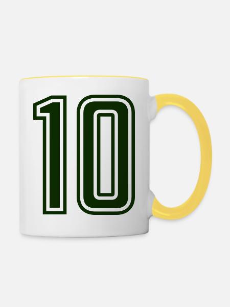 10 - Tasse zweifarbig - Weiß/Gelb