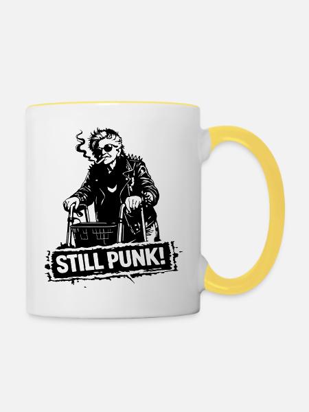 Stillpunk - Tasse zweifarbig - Weiß/Gelb