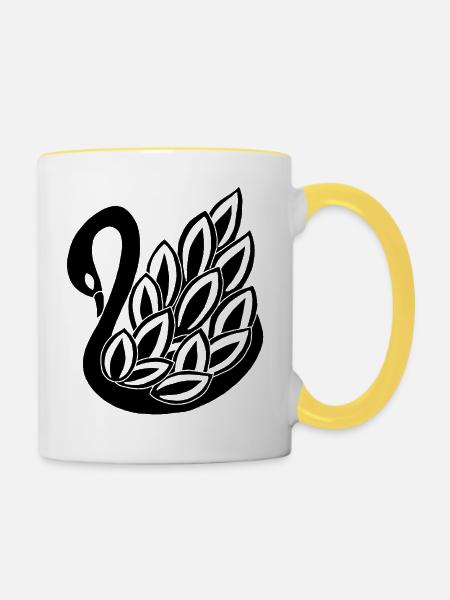 Der Schwarze Schwan - Tasse zweifarbig - Weiß/Gelb