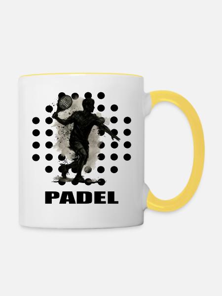 Padel - Tasse zweifarbig - Weiß/Gelb