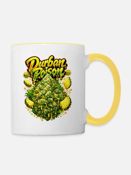 Durban Poison Graffiti-Kunstdruck - Tasse zweifarbig - Weiß/Gelb