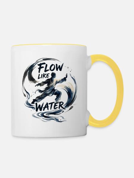 Tai Chi Flow - Tasse zweifarbig - Weiß/Gelb