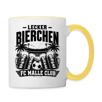 Lecker Bierchen FC Malle Club 2026 - Tasse zweifarbig - Weiß/Gelb - Rechts