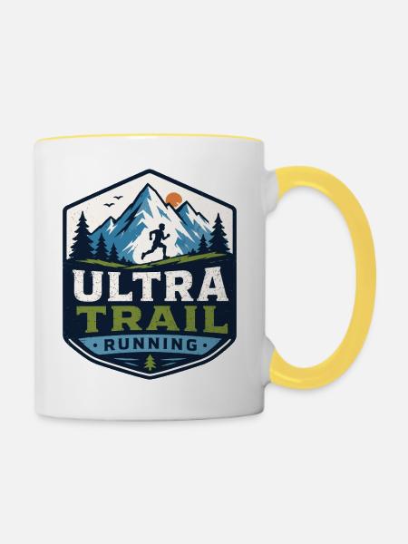 Ultra-Trailrunning - Tasse zweifarbig - Weiß/Gelb