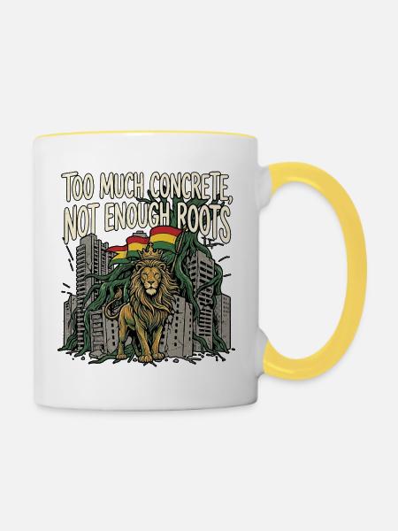 More Roots Lion - Tasse zweifarbig - Weiß/Gelb