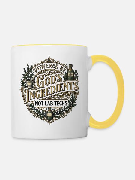 Gods Food - Tasse zweifarbig - Weiß/Gelb