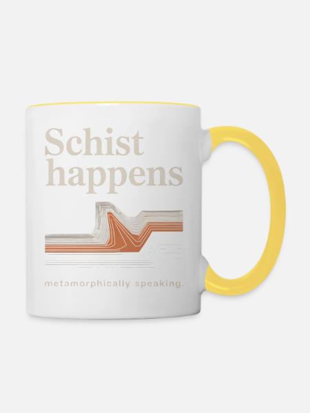 Schiefer geschieht Metamorphe Welle - Tasse zweifarbig - Weiß/Gelb