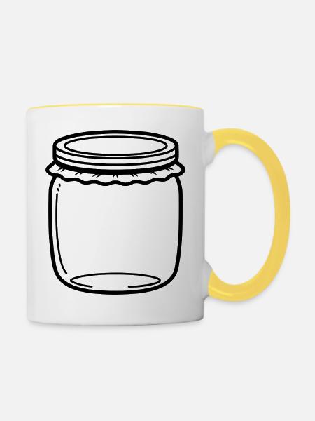 Jam Jar Gliederung - Tasse zweifarbig - Weiß/Gelb