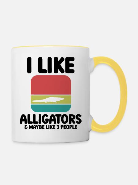 Alligator Spruch Reptil - Tasse zweifarbig - Weiß/Gelb