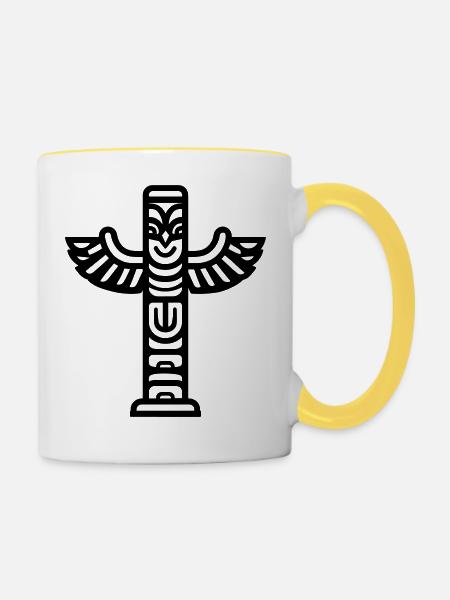 Totem - Tasse zweifarbig - Weiß/Gelb