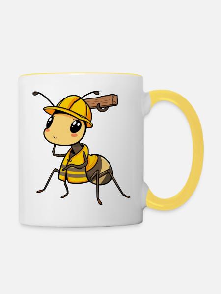 Ameisenbauer - Tasse zweifarbig - Weiß/Gelb