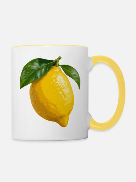 Zitrusfrüchte aus Amalfi - Tasse zweifarbig - Weiß/Gelb