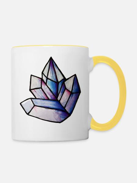 Prismatisches Kristallcluster - Tasse zweifarbig - Weiß/Gelb