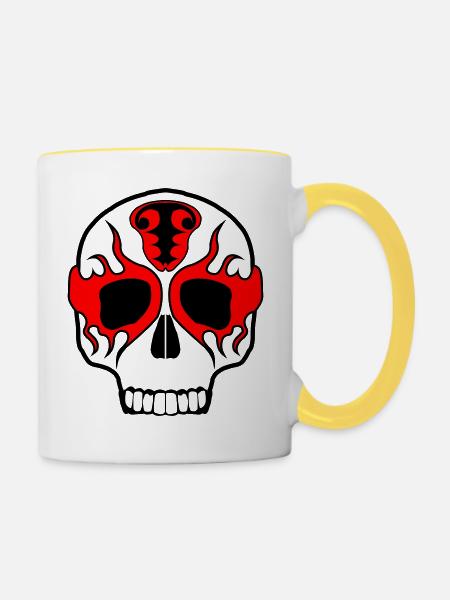 Lucha Libre - Tasse zweifarbig - Weiß/Gelb