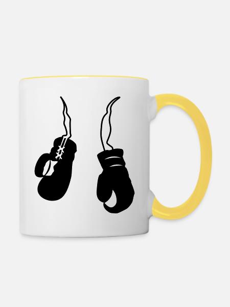 boxhandschuhe - Tasse zweifarbig - Weiß/Gelb