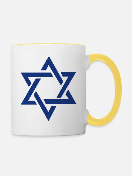 Star of David - Tasse zweifarbig - Weiß/Gelb